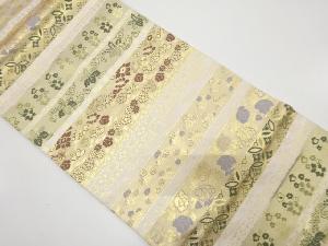 横段に花唐草・古典柄織り出し名古屋帯